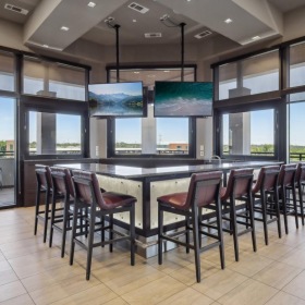 Access to resident-only features a room with a table and chairs